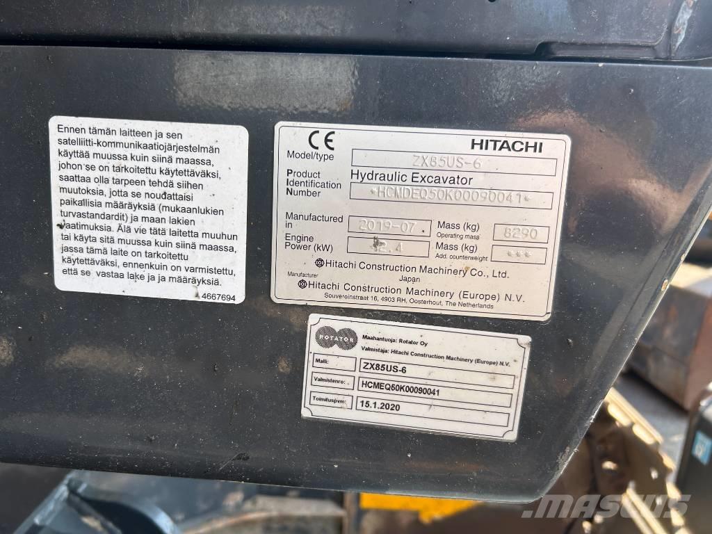 Hitachi ZX85US-6 BL 중형굴삭기 7톤-28톤