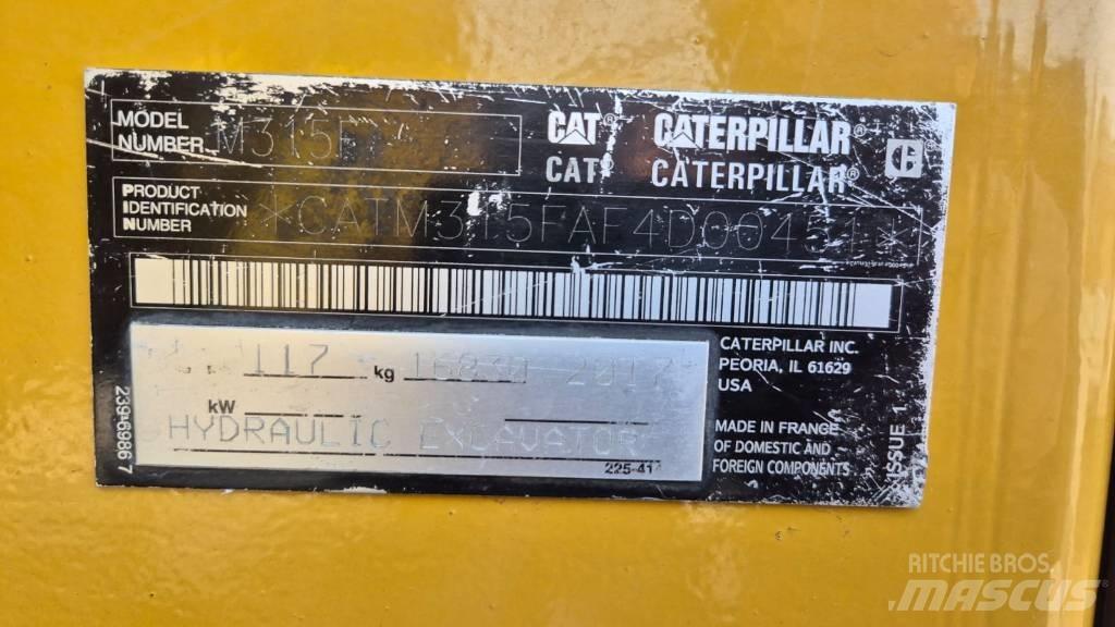 CAT M 315 F  휠 굴삭기