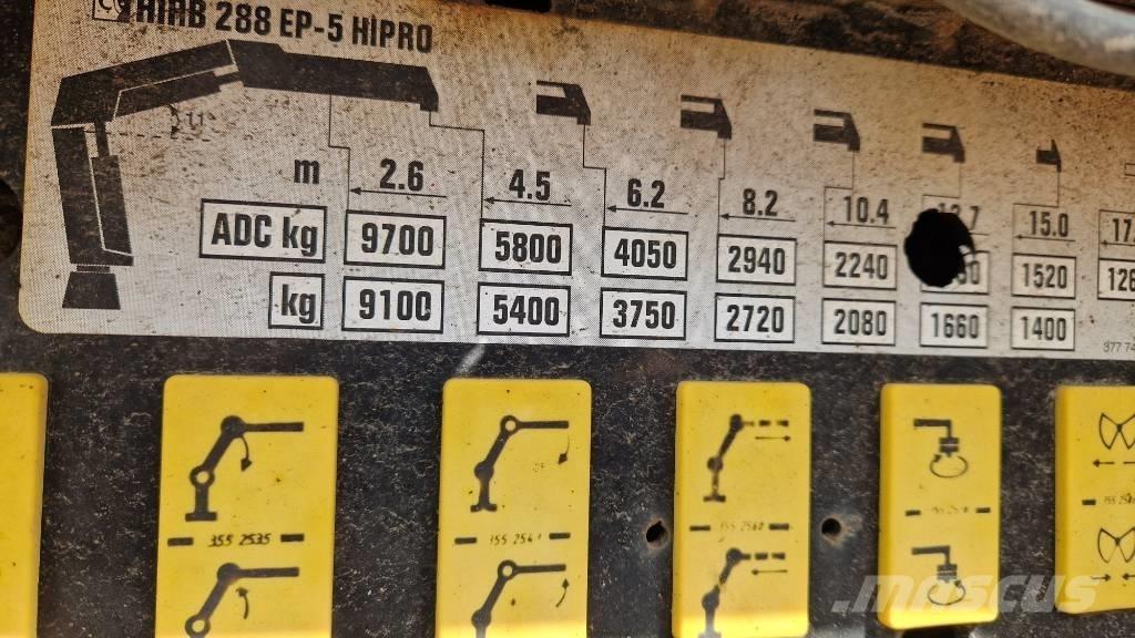 Hiab 288 EP-5 Hipro 로더 크레인