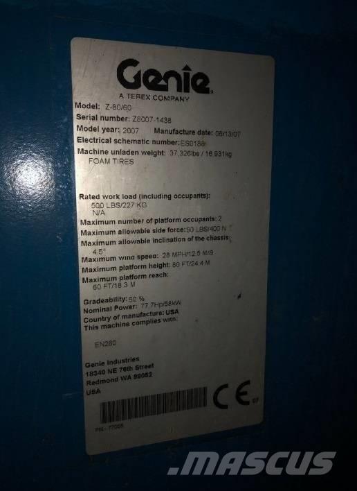 Genie Z 80/60 관절형 전동이동 리프트