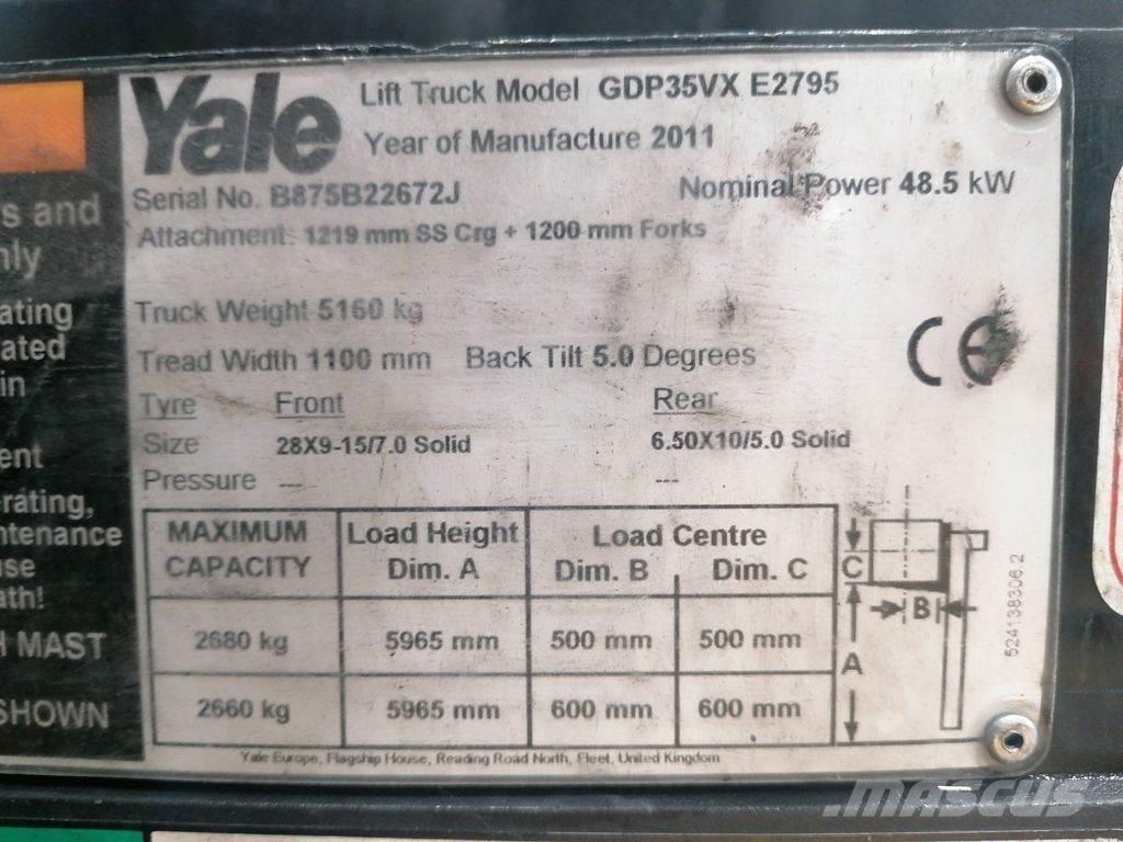 Yale GDP35VX 디젤 지게차