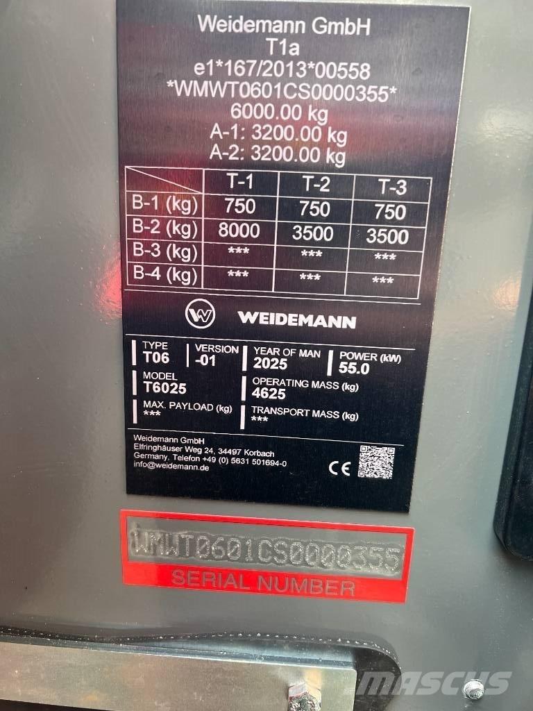 Weidemann T6025 텔레스코픽 휠 로더
