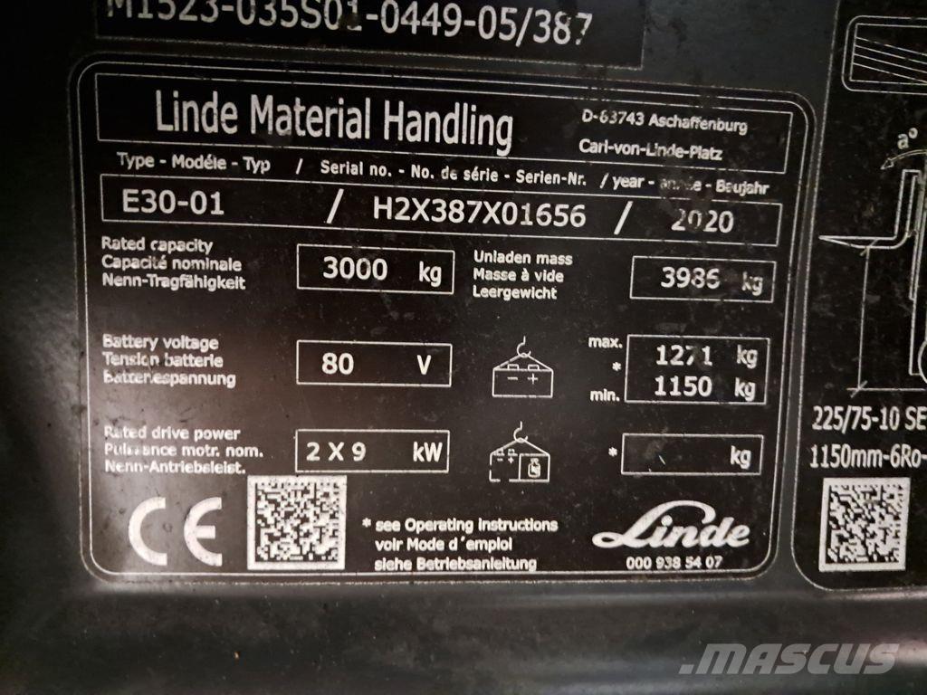 Linde E30-01 전동 지게차
