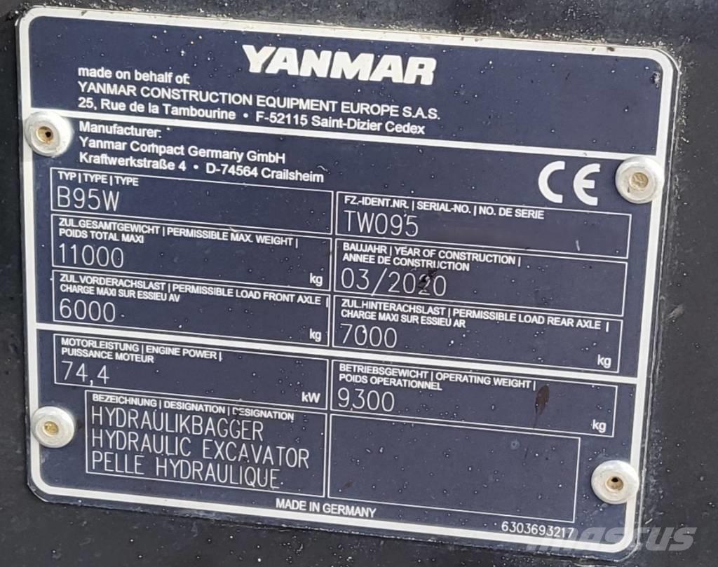 Yanmar B 95 W  휠 굴삭기