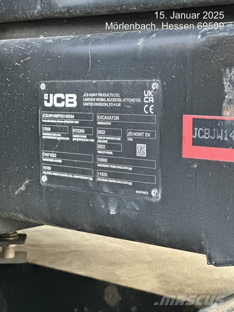 JCB JS145W PLUS  휠 굴삭기