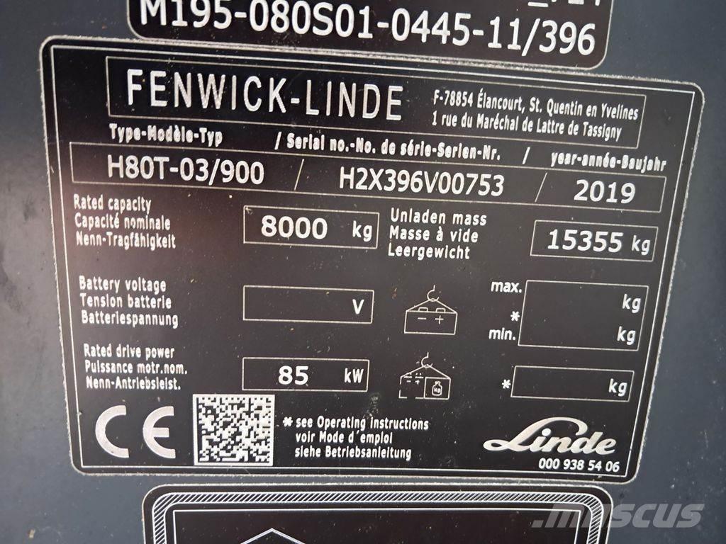 Linde H80T/03-900 LPG 지게차