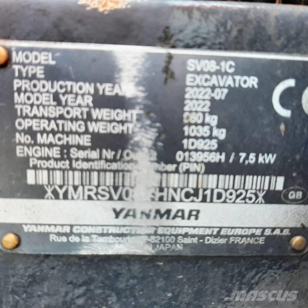 Yanmar SV 08 소형 굴삭기 7톤 미만