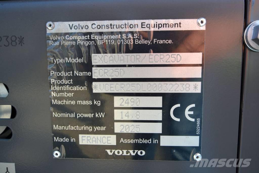 Volvo ECR 25 D 소형 굴삭기 7톤 미만