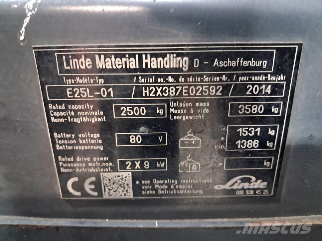 Linde E25L-01 전동 지게차