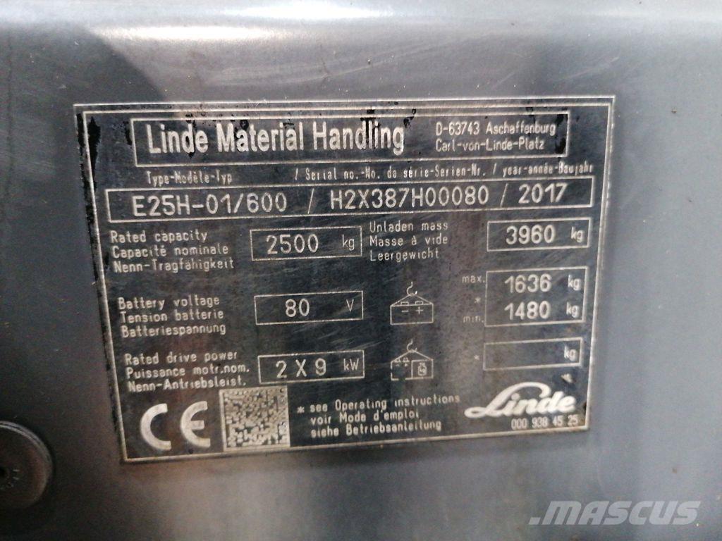 Linde E25H-01/600 전동 지게차