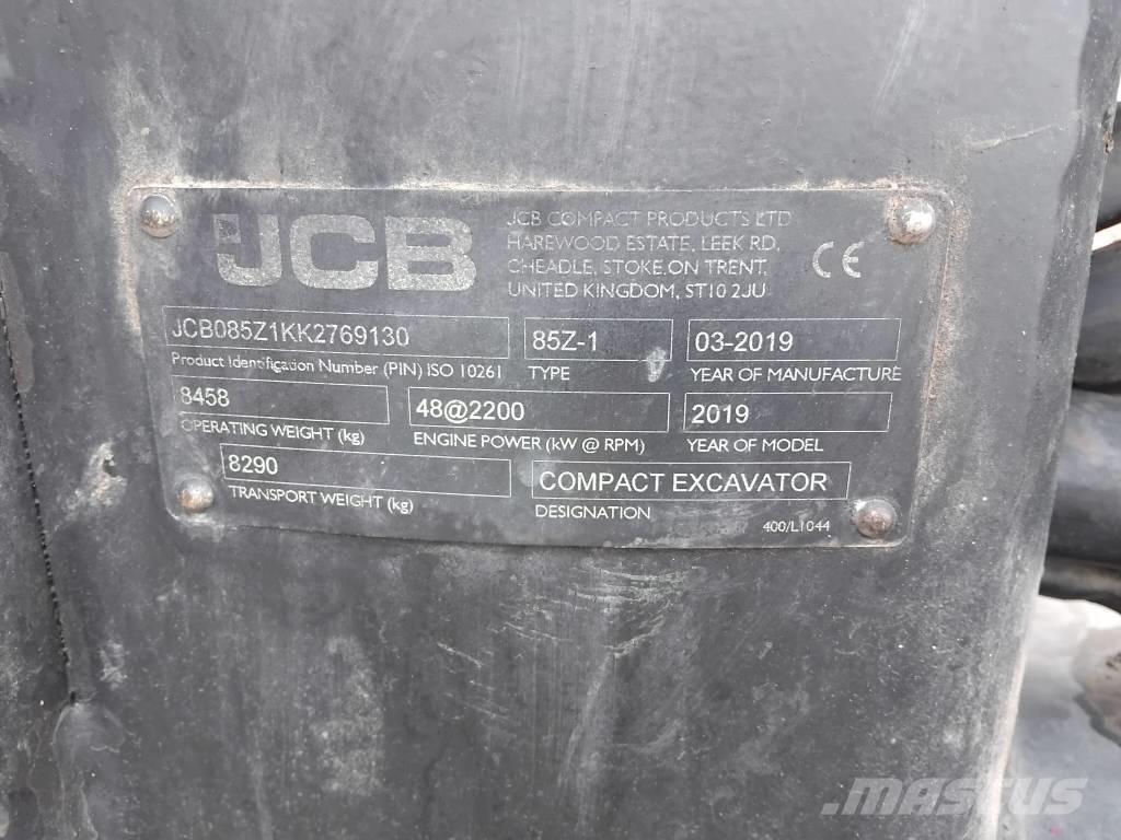 JCB 85 Z 소형 굴삭기 7톤 미만