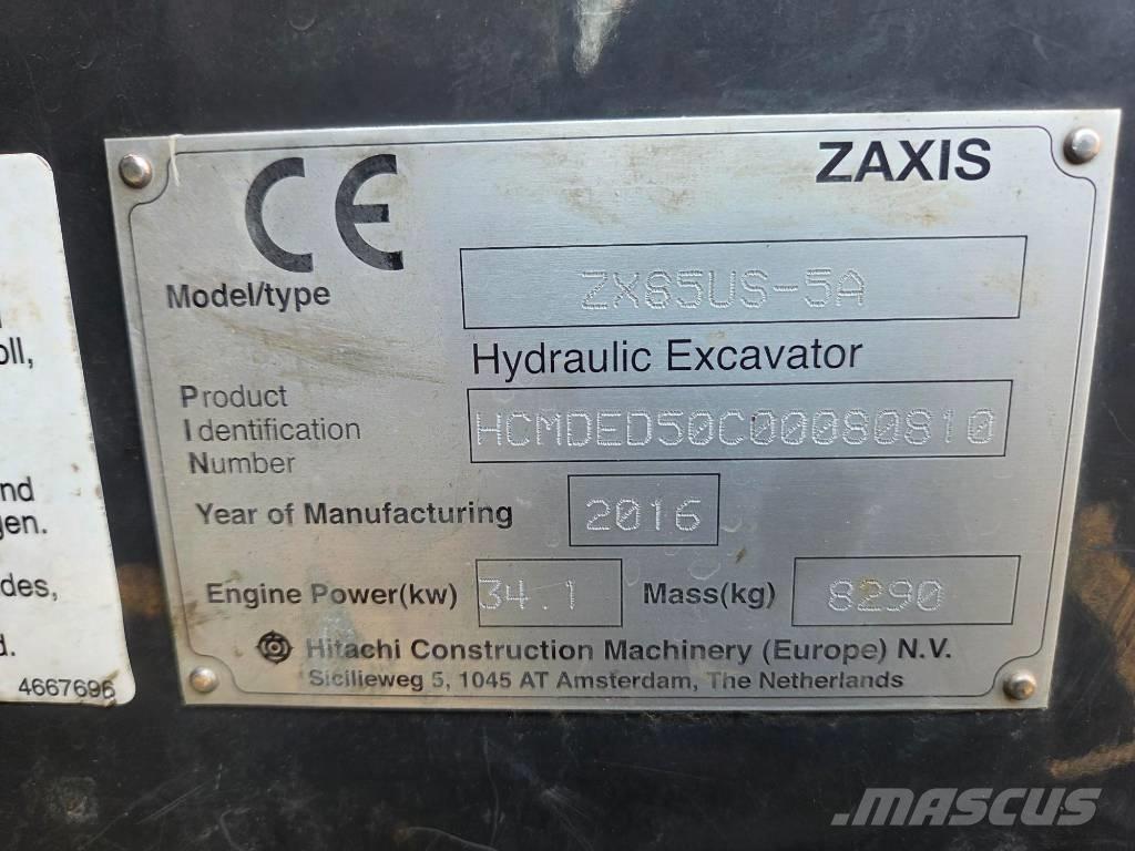 Hitachi ZX 85 US-5 A 중형굴삭기 7톤-28톤