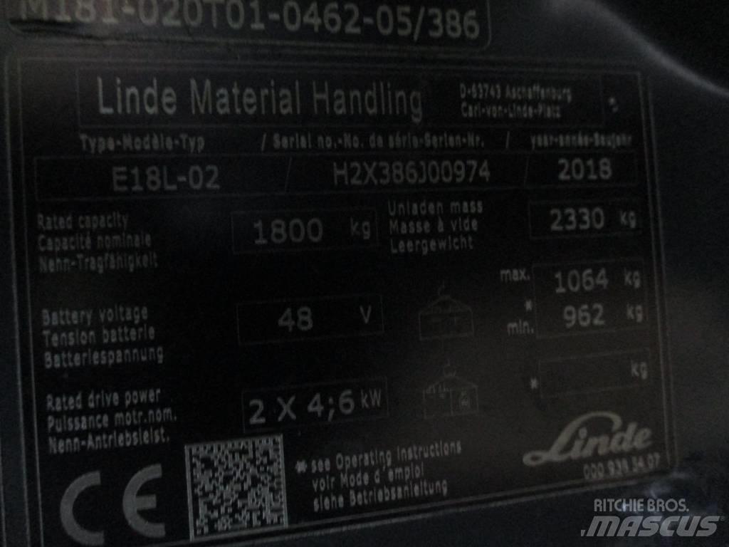 Linde E18L 전동 지게차