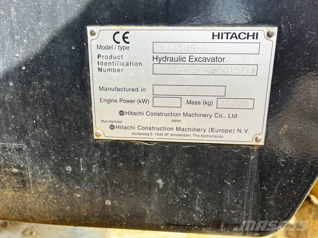 Hitachi ZX135US-6-2P 대형 굴삭기 29톤 이상