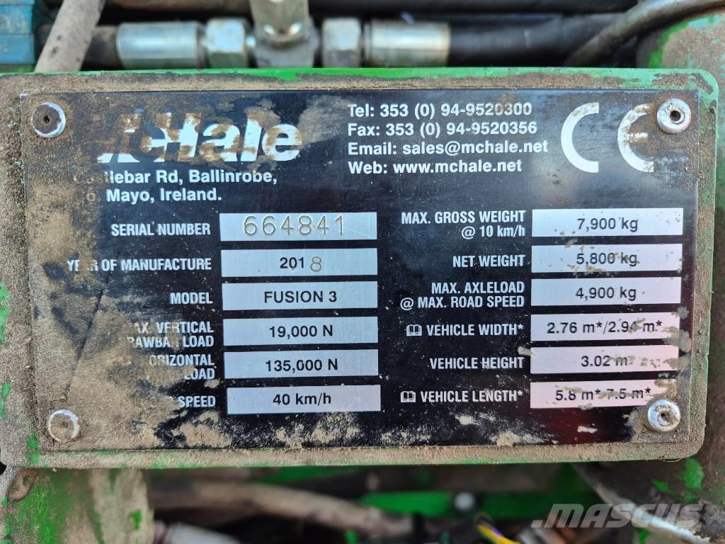 McHale Fusion 3 원형 곤포기