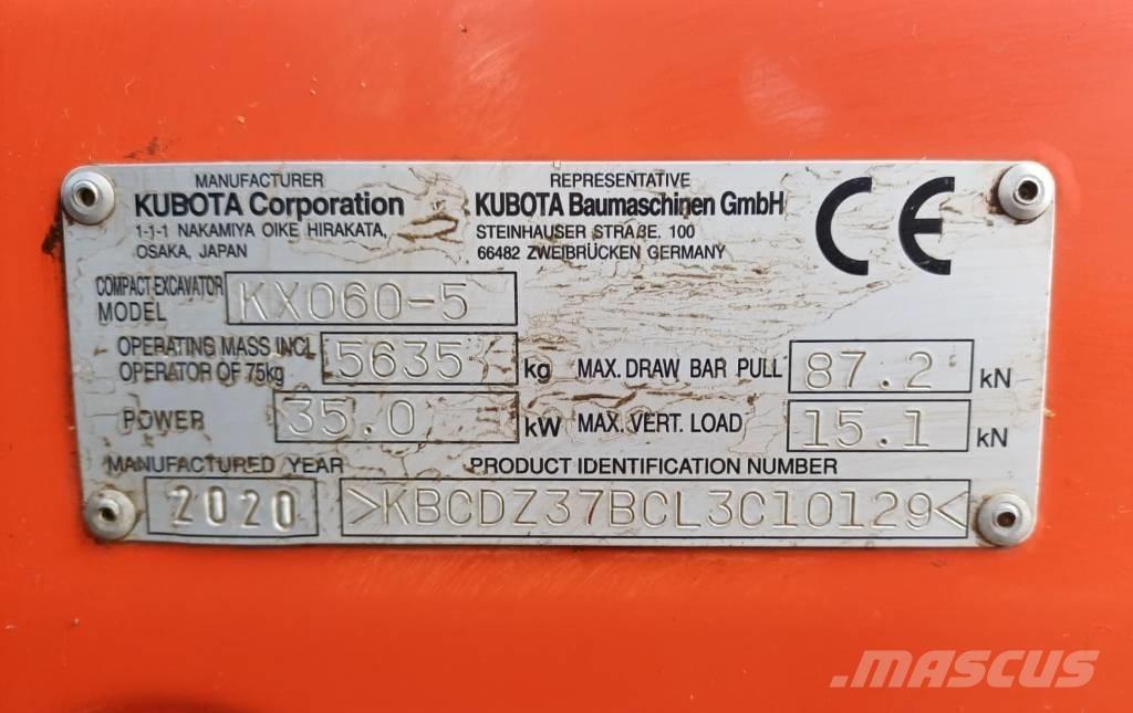 Kubota KX 060-5 소형 굴삭기 7톤 미만