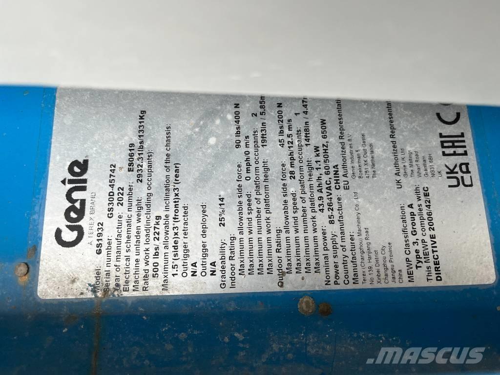 Genie GS 1932E-Drive 가위형 리프트
