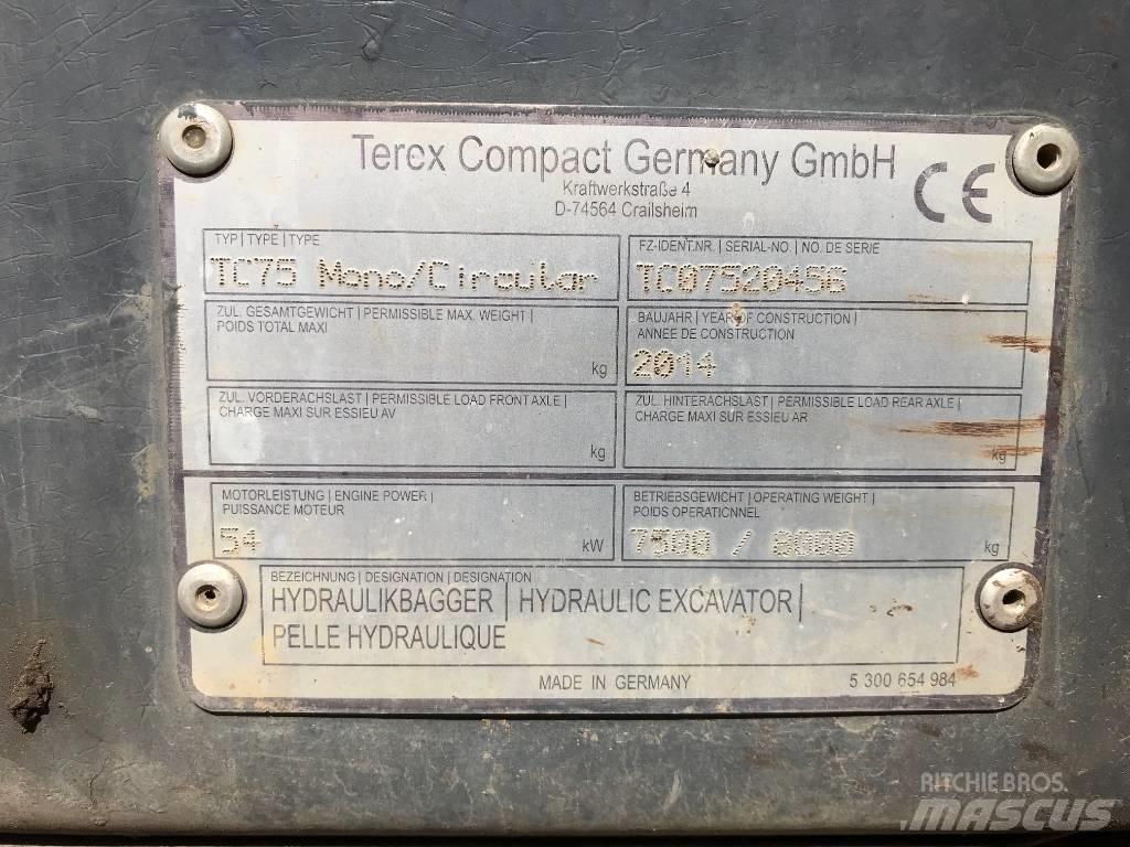 Terex TC 75 중형굴삭기 7톤-28톤