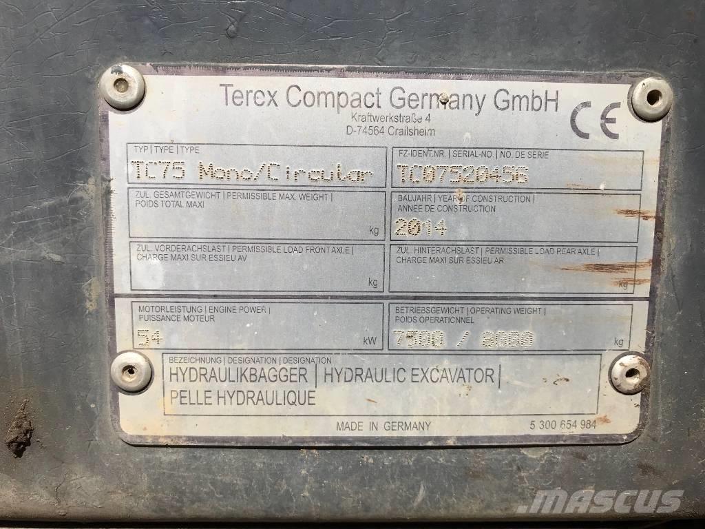Terex TC 75 (Circular) 중형굴삭기 7톤-28톤