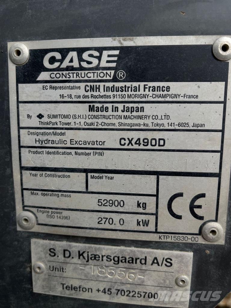 CASE CX 490 D 대형 굴삭기 29톤 이상
