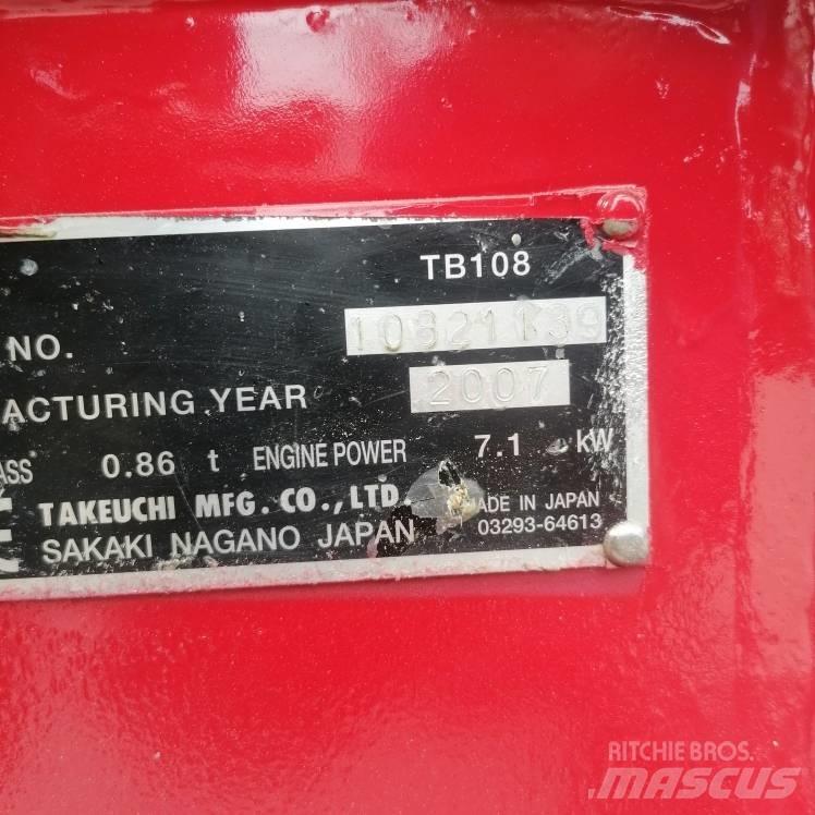 Takeuchi TB108 소형 굴삭기 7톤 미만