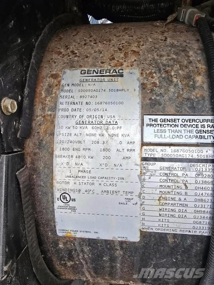 Generac 50 KW 디젤 발전기