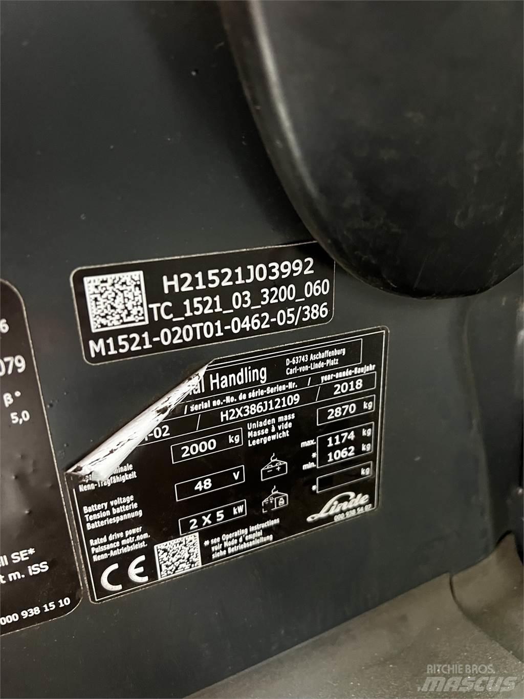 Linde E20PH 전동 지게차