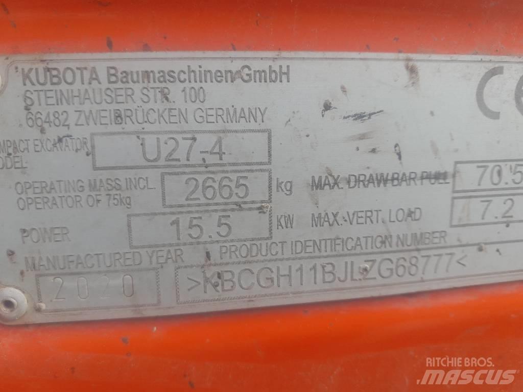 Kubota U 27-4 소형 굴삭기 7톤 미만