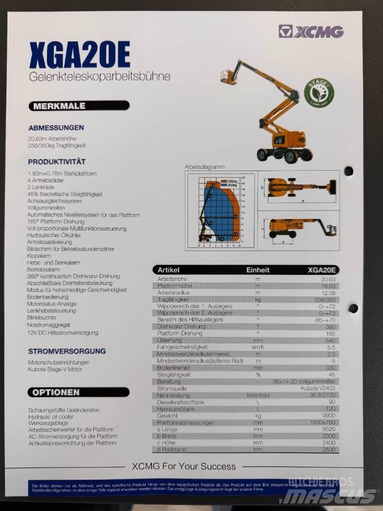 XCMG XGA 20 E 관절형 전동이동 리프트