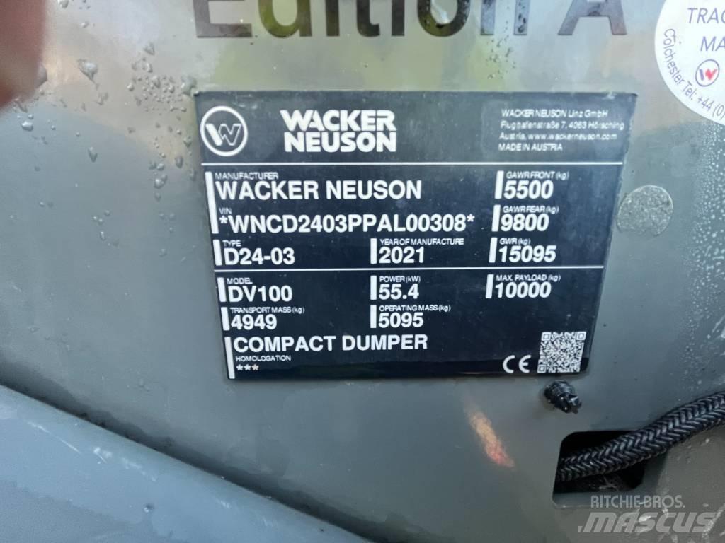 Wacker Neuson DV 100 건설현장 덤프트럭