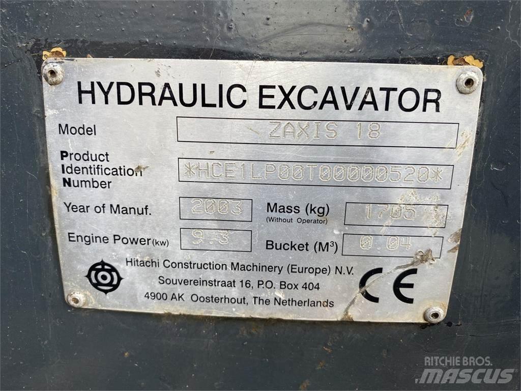 Hitachi ZX18  휠 굴삭기