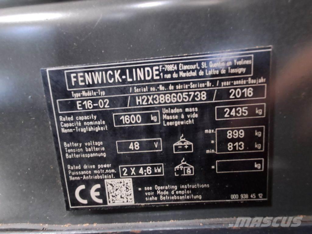 Linde E16-02 전동 지게차