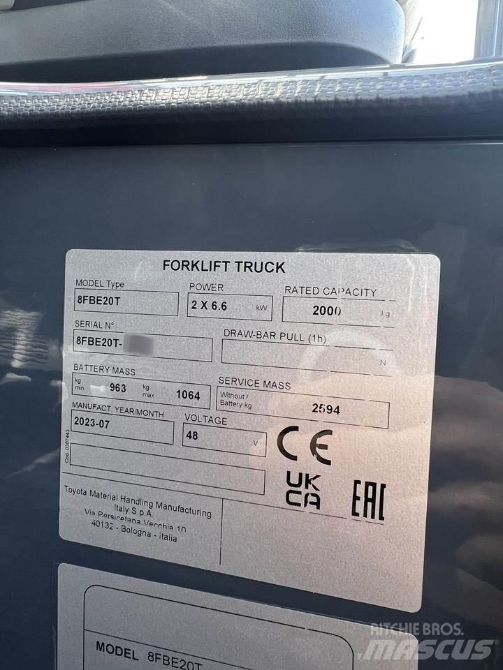 Toyota 8FBE20T 전동 지게차