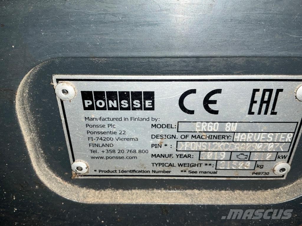 Ponsse ERGO 8W 원목 하베스터