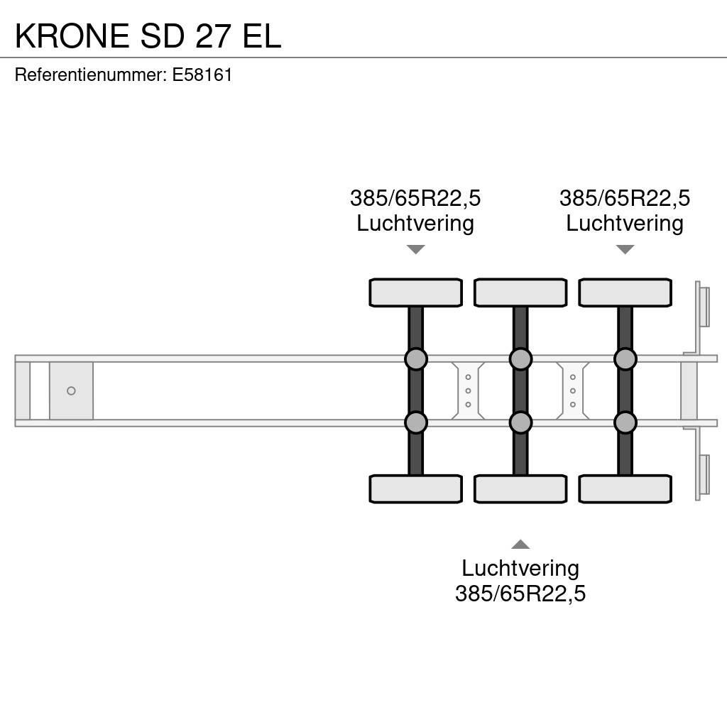 Krone SD 27 EL 플랫베드/드롭사이드 세미 트레일러