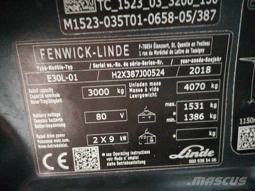 Linde E30L-01 전동 지게차
