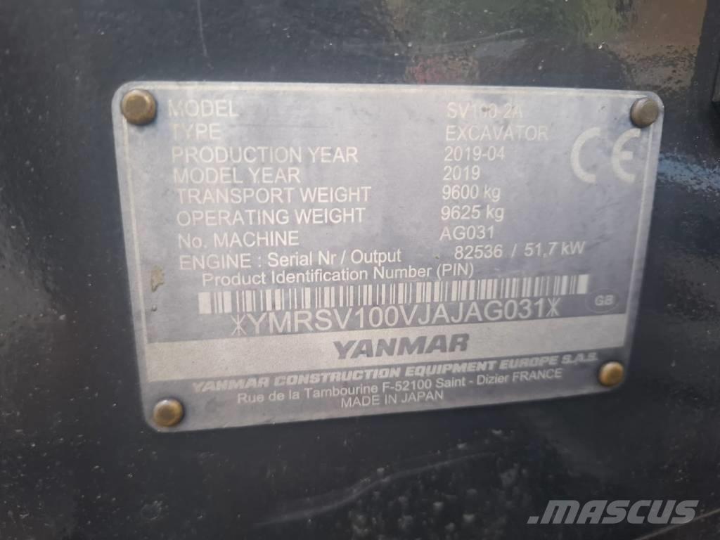 Yanmar SV 100-2A 중형굴삭기 7톤-28톤