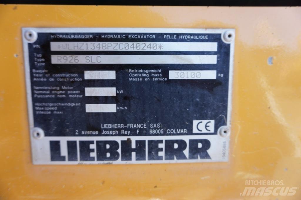 Liebherr R 926 SLC 대형 굴삭기 29톤 이상
