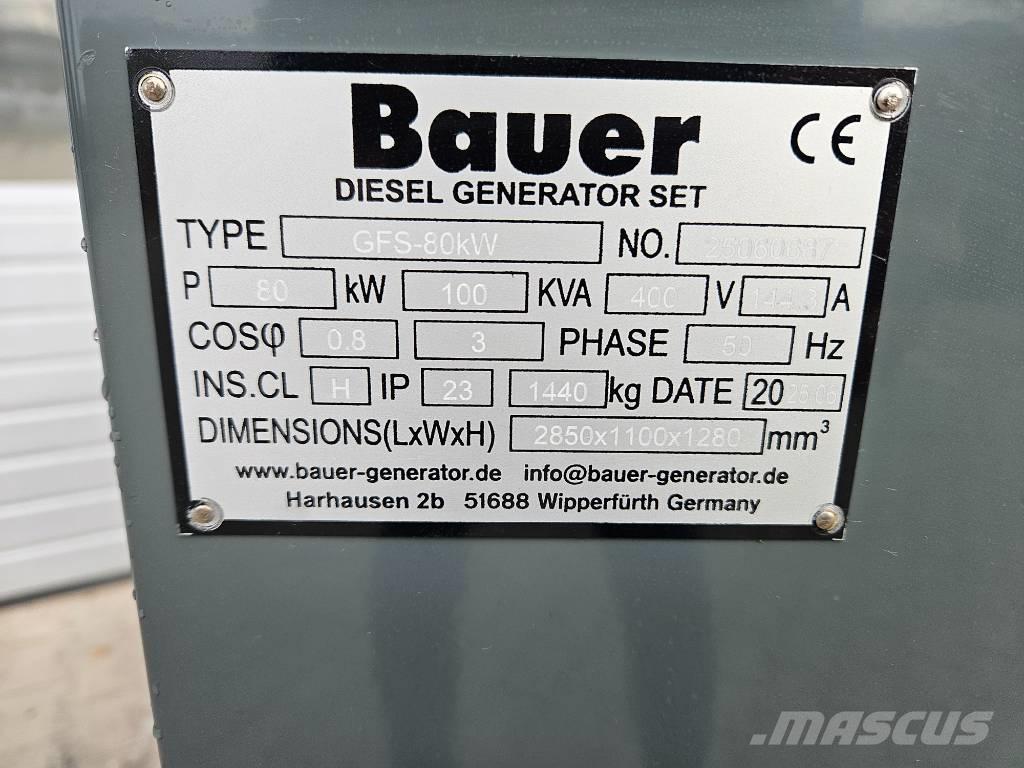 Bauer GFS-80Kw 디젤 발전기