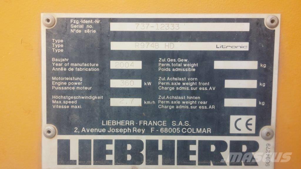 Liebherr R 974 B HD 대형 굴삭기 29톤 이상