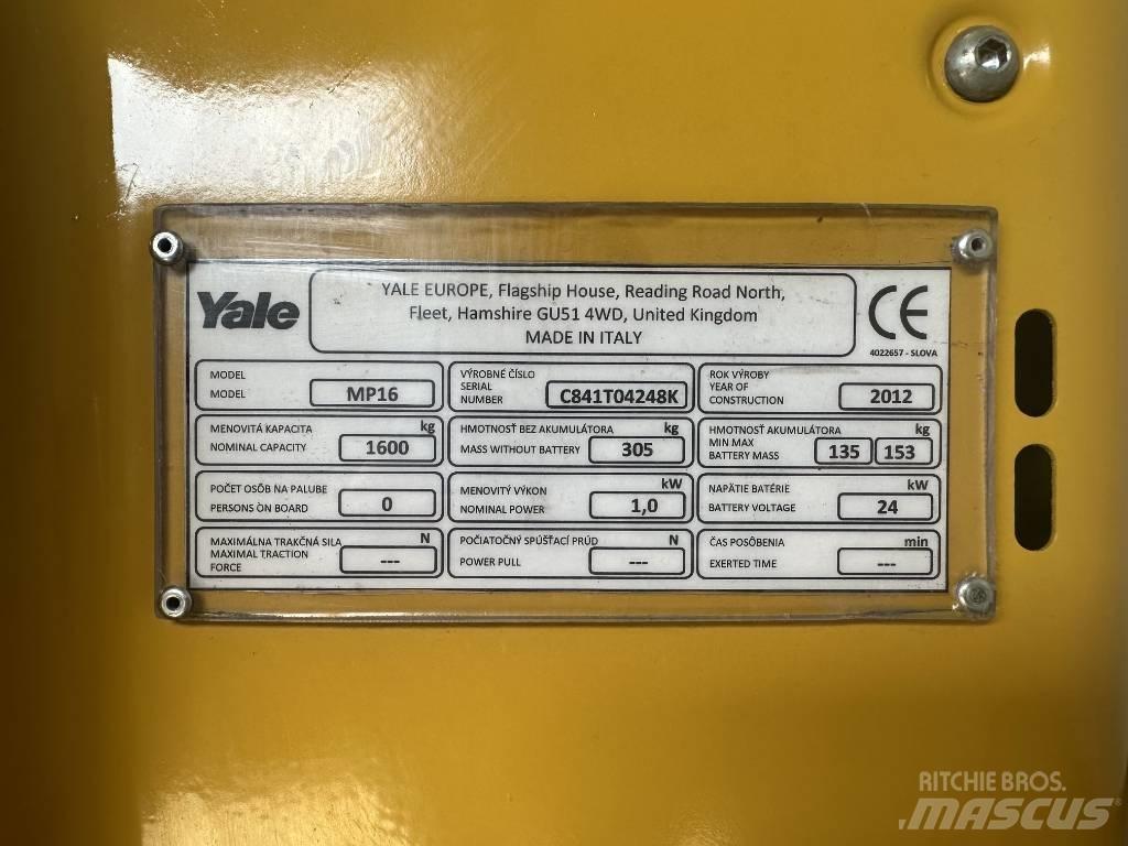 Yale MP16 경량 리프터