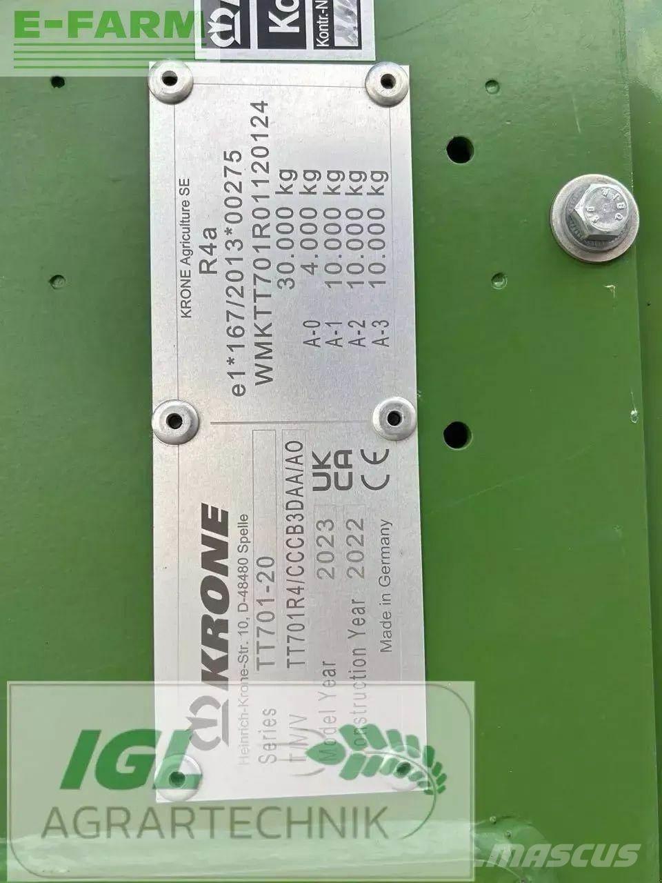 Krone tx 560 곡물용 카트