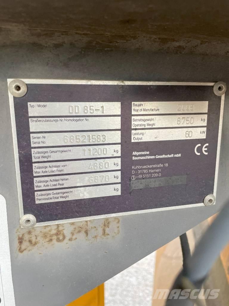 Volvo DD 85 트윈 드럼 롤러