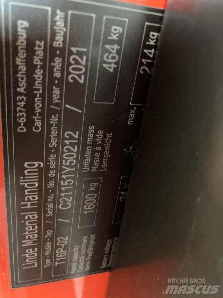 Linde T16P/1151-02 로우 리프터(승강대 포함)