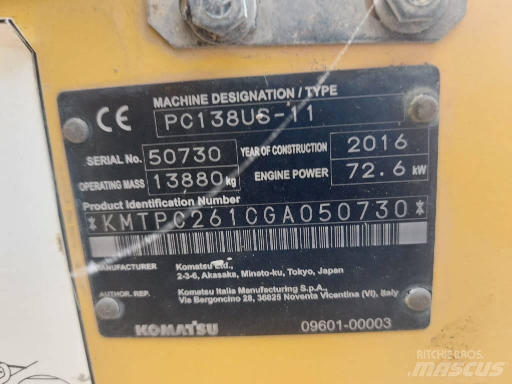 Komatsu PC138US-11 대형 굴삭기 29톤 이상