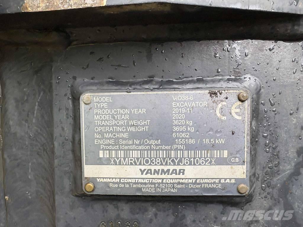 Yanmar Vio 38 소형 굴삭기 7톤 미만
