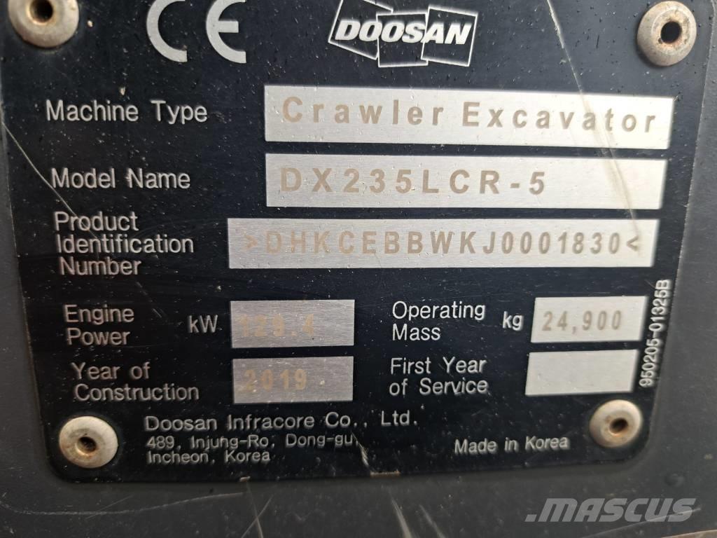 Doosan DX 235 LCR-5 대형 굴삭기 29톤 이상