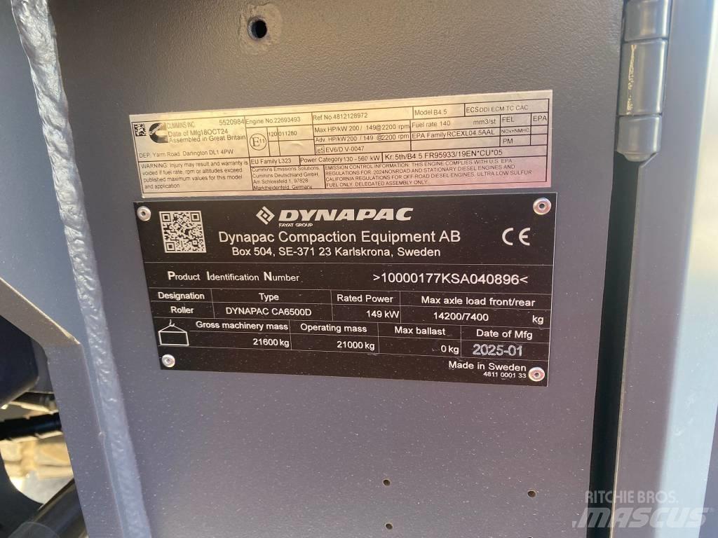 Dynapac CA 6500 D 싱글 드럼 롤러