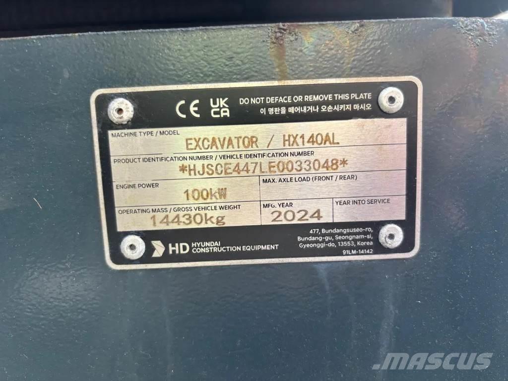 Hyundai HX140AL 대형 굴삭기 29톤 이상