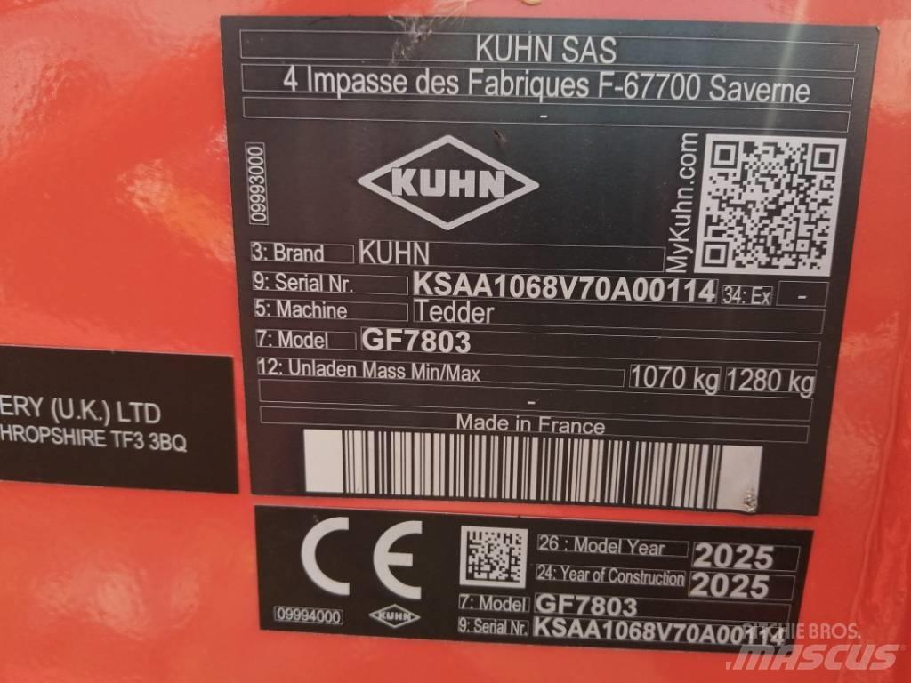 Kuhn GF7803 갈퀴 및 테더